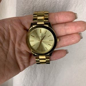 Michael Kors Slim Runway Gold Watch